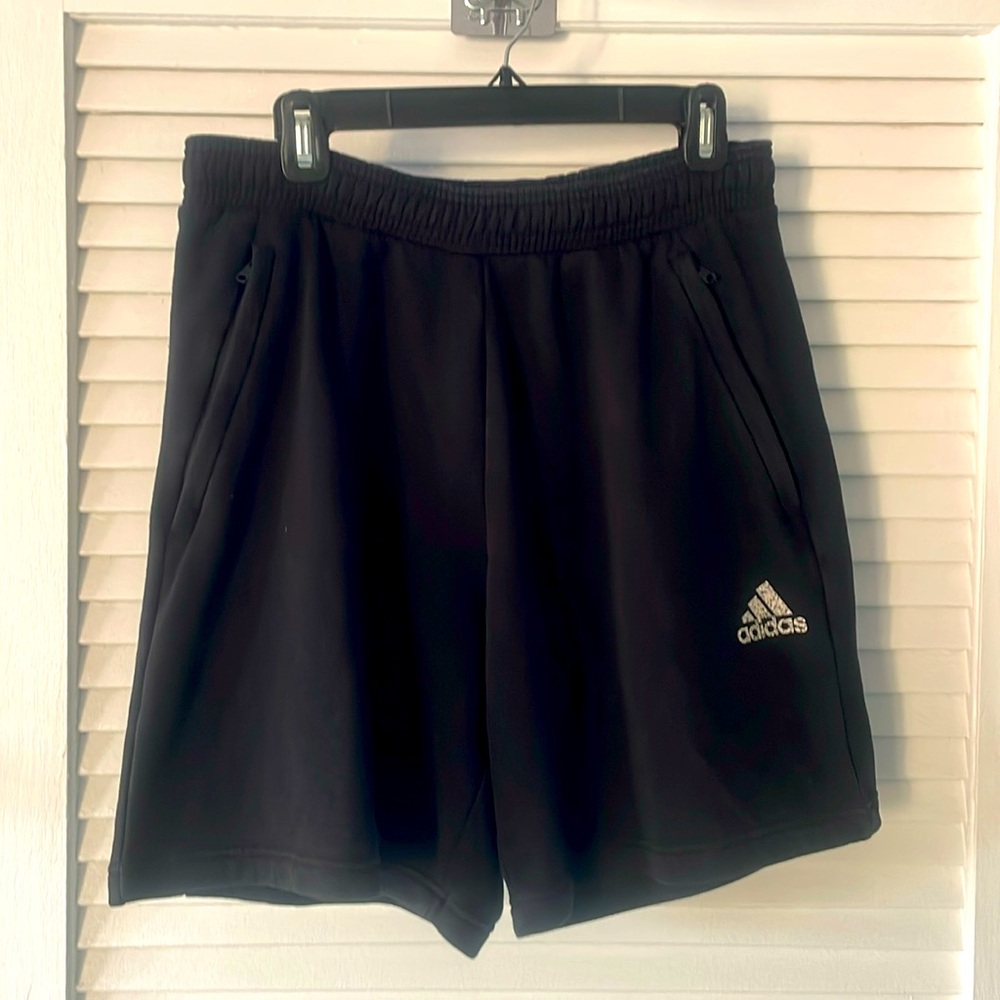 Adidas Mens Black Zipper Pocket Shorts- M